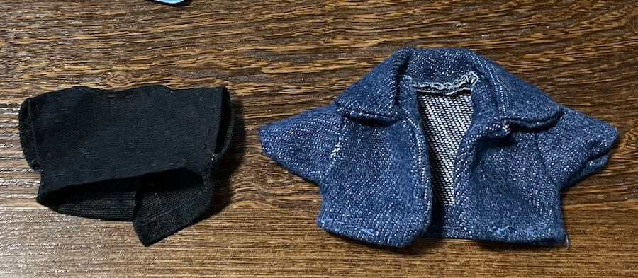 セリア　ぬいぐるみコスチューム服　デニムジャケット　大きさ比較