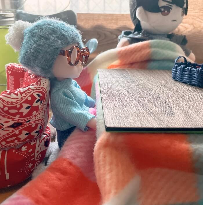 ぬいぐるみ用こたつ　セリアドールには少し大きめ