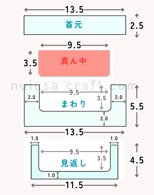 ぬいぐるみ用掛け布団の型紙
