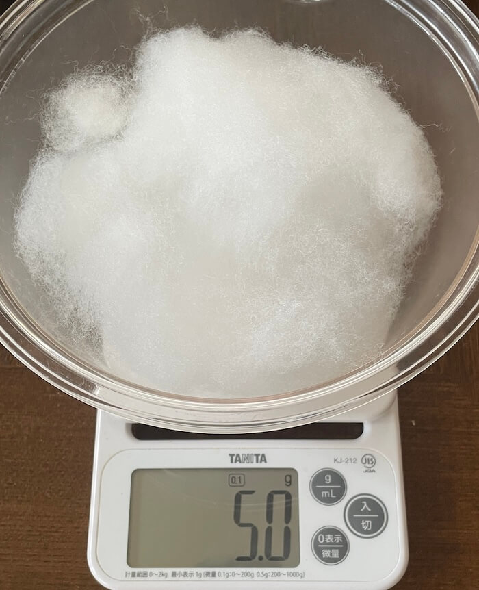 ポリエステルの手芸綿 5g